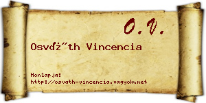 Osváth Vincencia névjegykártya